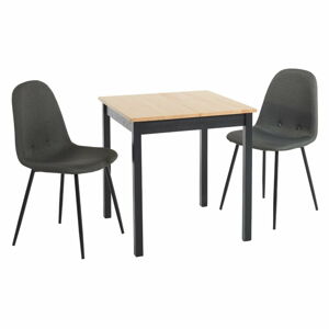 Czarny zestaw loomi.design ze stołem Sydney i krzesłami Lissy