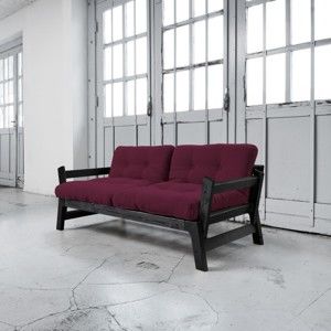 Sofa rozkładana Karup Step Black/Light Bordeaux