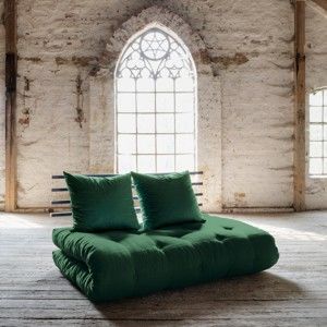 Sofa rozkładana Karup Design Shin Sano Black/Dark Green