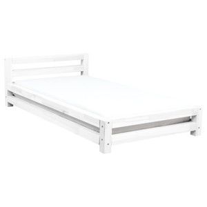 Białe 1-osobowe łóżko dziecięce z drewna sosnowego Benlemi Single, 90x180 cm