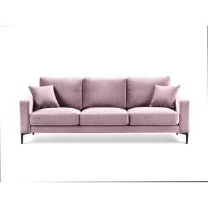 Różowa aksamitna sofa Kooko Home Harmony, 220 cm