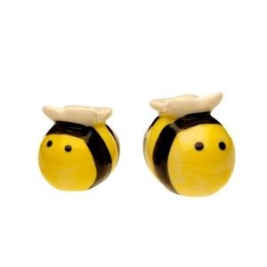 Solniczka i pieprzniczka w kształcie pszczół w ozdobnym opakowaniu Just Mustard Meant to Bee