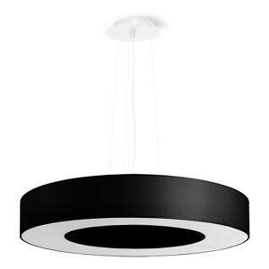 Czarna lampa wisząca z tekstylnym kloszem ø 50 cm Galata Slim – Nice Lamps