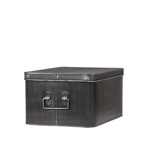Czarny pojemnik metalowy LABEL51 Media, szer. 35 cm