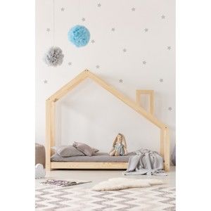 Łóżko w kształcie domku z drewna sosnowego Adeko Mila DMS, 135x190 cm