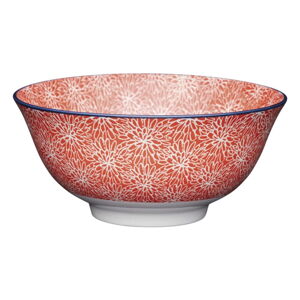 Czerwona miska ceramiczna Kitchen Craft Floral, ø 16 cm