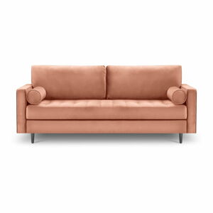 Różowa aksamitna sofa Milo Casa Santo, 219 cm