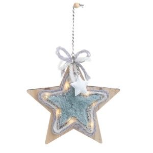 Świąteczna drewniana dekoracja świetlna w kształcie gwiazdy InArt Megan