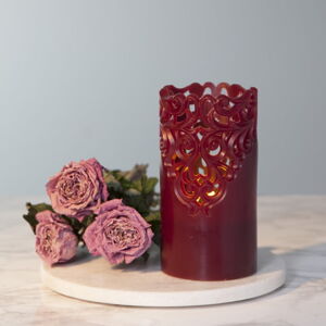 Czerwona woskowa świeczka LED Star Trading Clary, wys. 15 cm