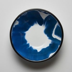 Niebiesko-biała miska emaliowana Kapka Little Color, Ø 16,5 cm