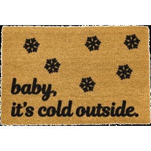 Wycieraczka z naturalnego włókna kokosowego Artsy Doormats Baby It's Cold Outside, 40x60 cm