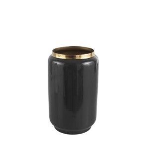 Czarny wazon z detalem w złotej barwie PT LIVING Flare, wys. 22 cm