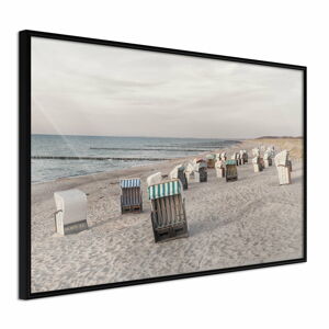 Plakat w ramie Artgeist Baltic Beach Chairs, 45x30 cm