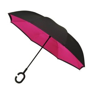 Czarno-różowy parasol Rever, ⌀ 107 cm