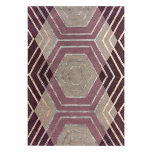 Fioletowy dywan wełniany Flair Rugs Harlow, 160x230 cm