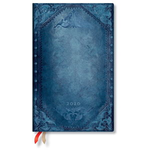 Niebieski kalendarz na rok 2020 w twardej oprawie Paperblanks Peacock Punk, 160 str.
