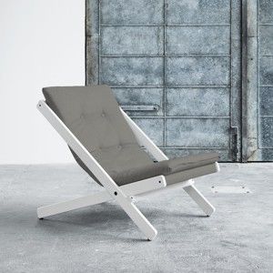 Fotel składany Karup Boogie White/Granite Grey