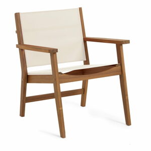 Krzesło ogrodowe z drewna akacji z szarym obiciem La Forma Hilda