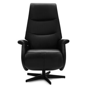 Czarny skórzany wypoczynkowy fotel Delta – Furnhouse