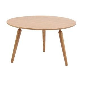 Stolik z drewna dębowego Folke Cappuccino, wys. 45 cmx∅ 80 cm