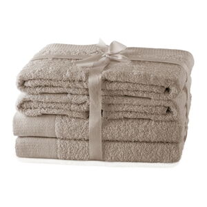 Beżowe bawełniane ręczniki zestaw 6 szt. frotte Amari – AmeliaHome