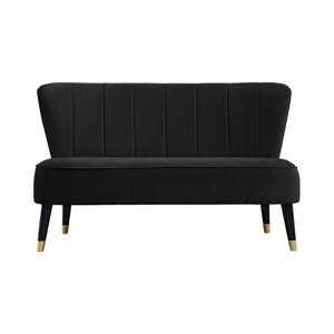 Czarna sofa z detalami w złotym kolorze JohnsonStyle Lagos French Velvet