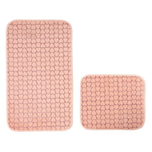 Różowe dywaniki łazienkowe zestaw 2 szt. 60x100 cm Heart – Mila Home