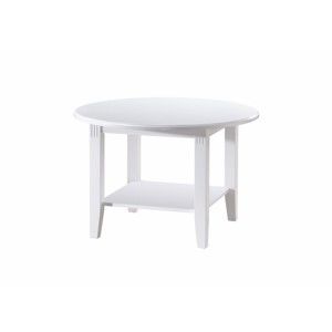 Biały stolik z drewna dębowego Folke Wittskar, ∅ 80 cm