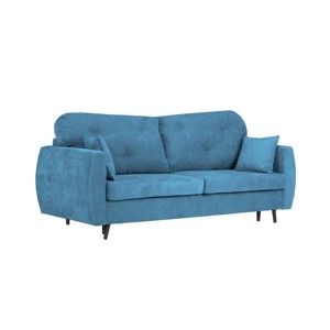 Niebieska 3-osobowa sofa rozkładana ze schowkiem Kooko Home Bluzz