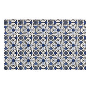 Biało-niebieski plastikowy dywanik łazienkowy 50x80 cm Murcia – Wenko