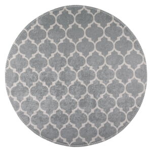Jasnoszary okrągły dywan odpowiedni do prania ø 80 cm – Vitaus