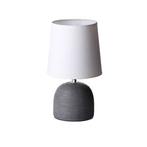 Szara ceramiczna lampa stołowa z tekstylnym kloszem (wys. 27,5 cm) – Casa Selección