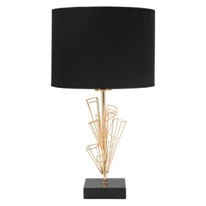 Lampa stołowa w kolorze czarno-złotym Mauro Ferretti Glam Olig, wysokość 45 cm