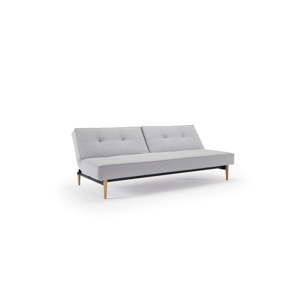 Jasnoszara rozkładana sofa z drewnianą konstrukcją Innovation Splitback Elegance Light Grey