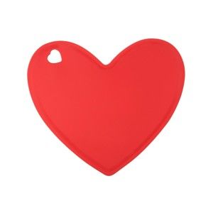 Czerwona silikonowa deska do krojenia w kształcie serca Tantitoni Lovely