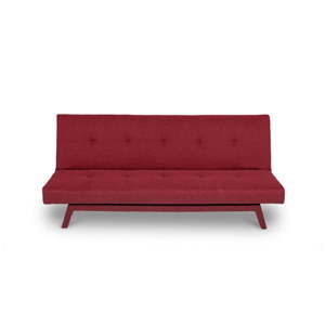 Ciemnoczerwona rozkładana sofa z ciemnoczerwonymi nogami loomi.design Ozzie