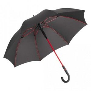 Czarny parasol z czerwonymi detalami Fare Proof