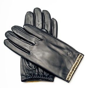 Damskie czarne rękawiczki skórzane Pride & Dignity Sydney, rozmiar 7