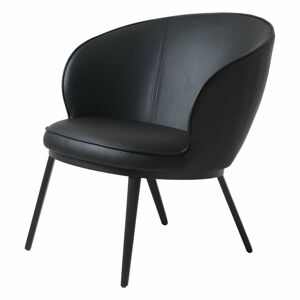 Czarny fotel z imitacji skóry Unique Furniture Gain