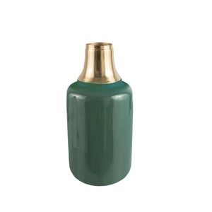 Zielony wazon z detalem w złotej barwie PT LIVING Shine, wys. 33 cm