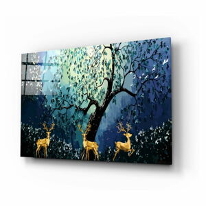 Szklany obraz Insigne Golden Deers, 72x46 cm