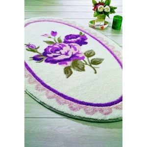 Fioletowy dywanik łazienkowy Confetti Bathmats Rosa, 80x130 cm