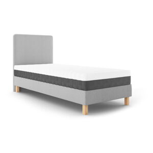 Jasnoszare łóżko jednoosobowe Mazzini Beds Lotus, 90x200 cm
