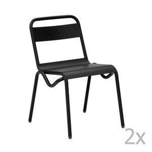 Zestaw 2 czarnych krzeseł ogrodowych Isimar Anglet