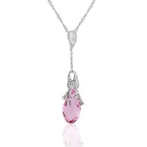 Naszyjnik z różowymi kryształami Swarovski Elements Crystals Drop