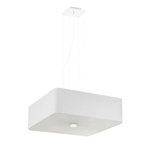 Biała lampa wisząca ze szklanym kloszem/z tekstylnym kloszem Kortez – Nice Lamps