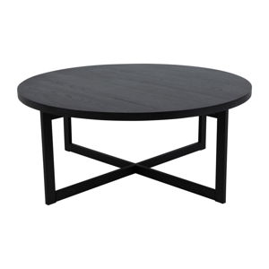 Czarny stolik z drewna dębowego Canett Elliot, ø 100 cm