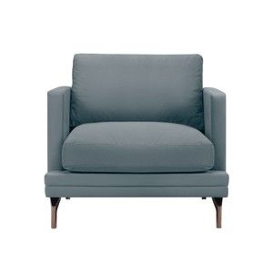 Szary fotel z konstrukcją w kolorze miedzi Windsor & Co Sofas Jupiter