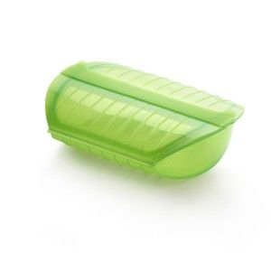 Zielone silikonowe naczynie z podkładką do gotowania na parze na 3 - 4 porcje Lékué Steam Case