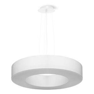 Biała lampa wisząca z tekstylnym kloszem ø 50 cm Galata Slim – Nice Lamps